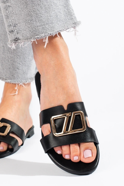 Štýlové papuče v čiernej farbe Shelovet