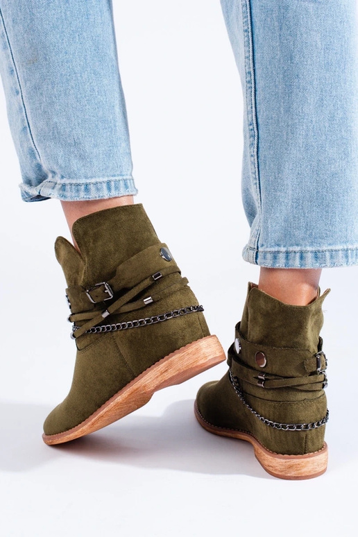 semišové dámske topánky na kline v...