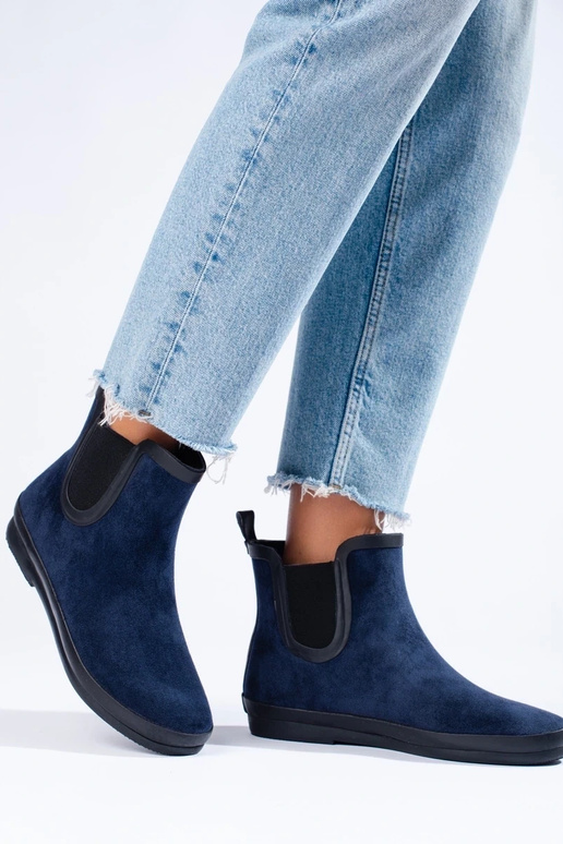 semišové gumené čižmy zateplené modré... semišové gumené čižmy zateplené modré...