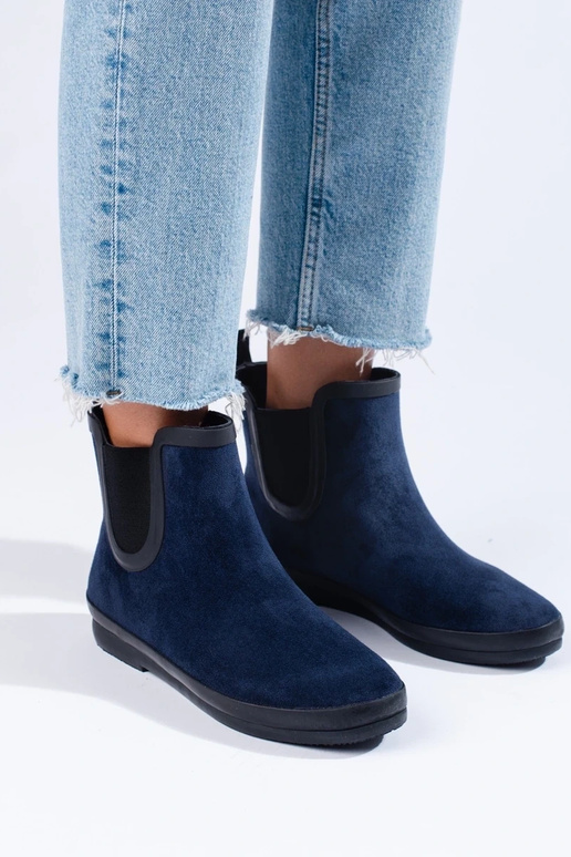 semišové gumené čižmy zateplené modré... semišové gumené čižmy zateplené modré...