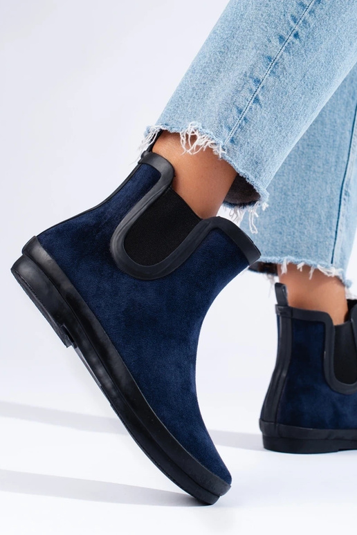 semišové gumené čižmy zateplené modré... semišové gumené čižmy zateplené modré...