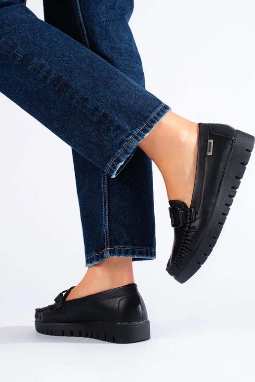 Mokasíny eko koža čierna farba Shelovet Mokasíny eko koža čierna farba Shelovet