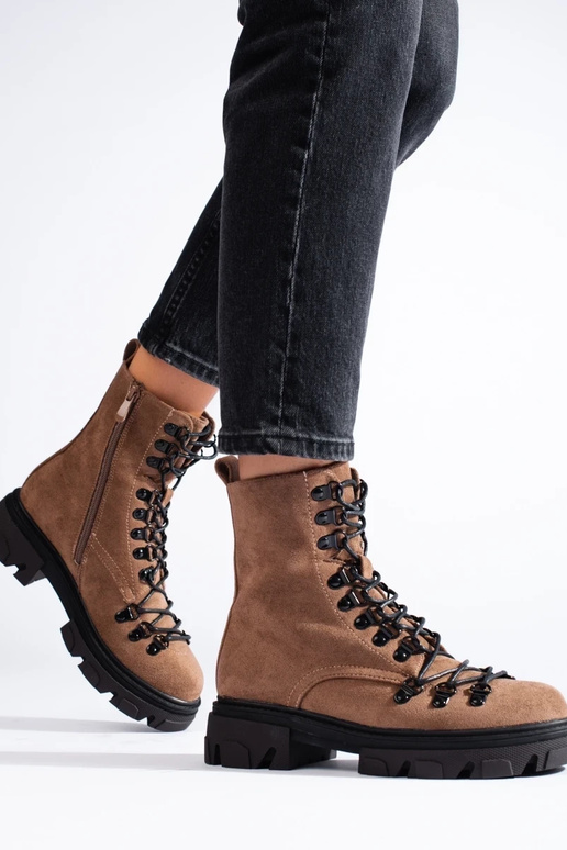 Semišové šnurovacie čižmy Vinceza v... Semišové šnurovacie čižmy Vinceza v...