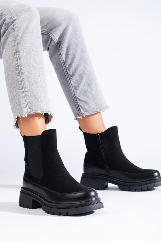Čierne semišové Chelsea topánky Vinceza Čierne semišové Chelsea topánky Vinceza