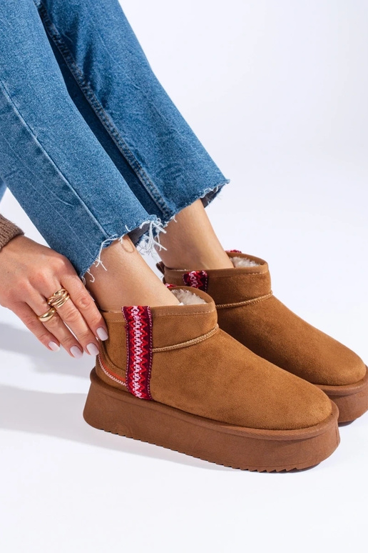 vyrobené zo semišu Dámske snehule camel