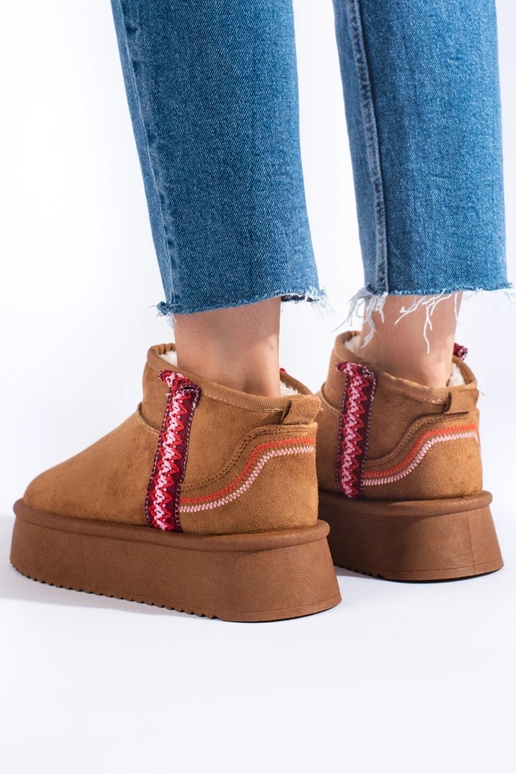 vyrobené zo semišu Dámske snehule camel