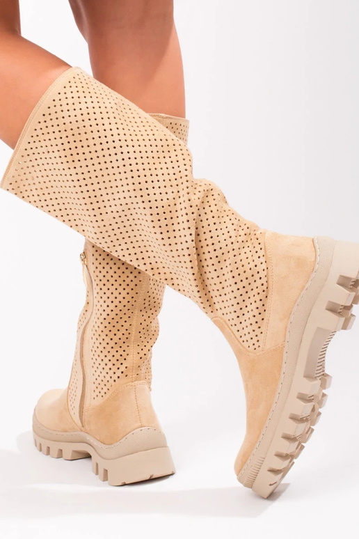 Prelamované semišové členkové čižmy...