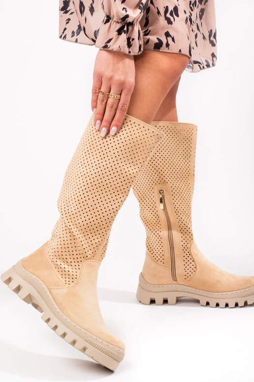 Prelamované semišové členkové čižmy...