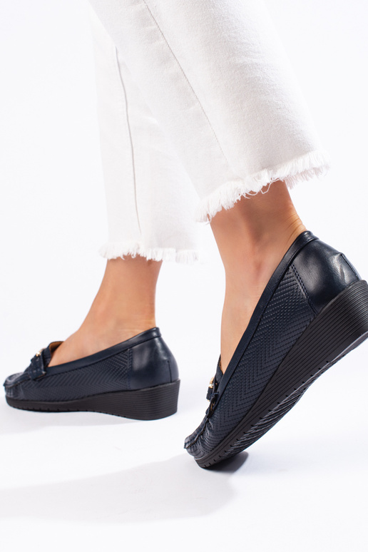 tmavomodré dámske mokasíny