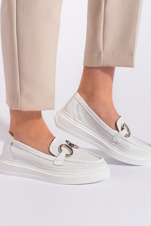 biele dámske mokasíny
