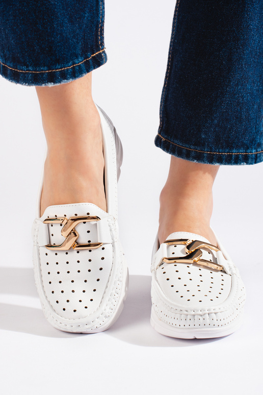 biele dámske mokasíny