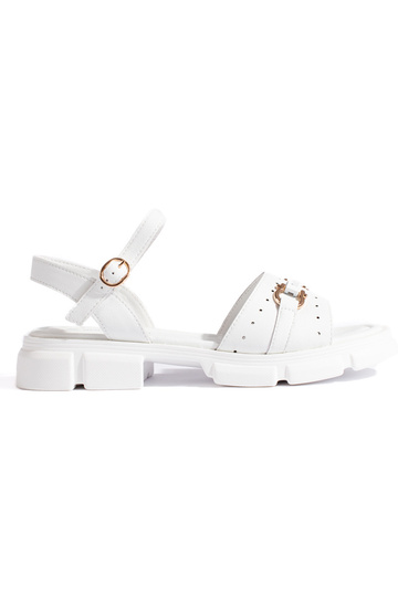 kožené biele sandále pre ženy