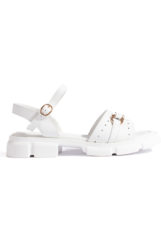 kožené biele sandále pre ženy