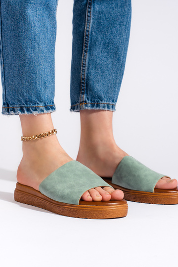 zelené Papuče s platformou 2