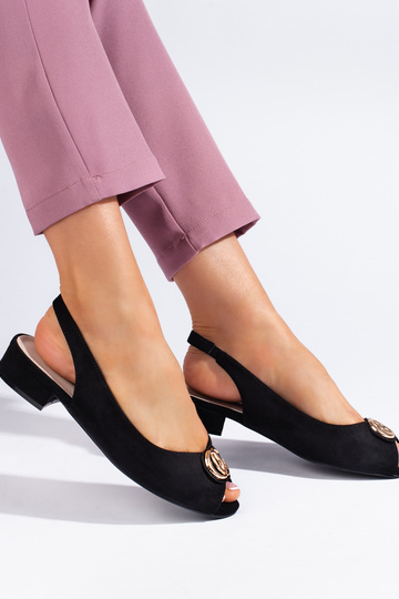 čierne semišové sandále 2