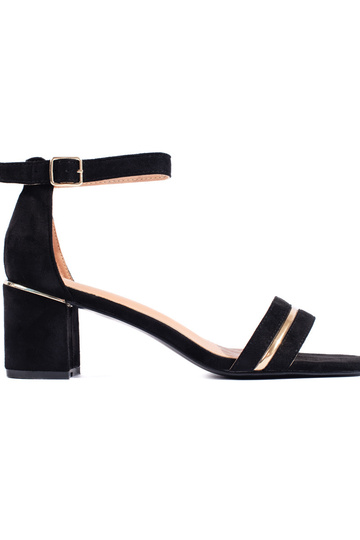 čierne semišové sandále na...