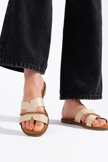 Béžové papuče v elegantnom... 2