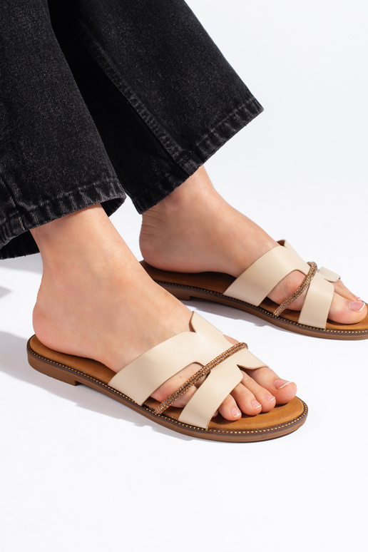 Béžové papuče v elegantnom štýle