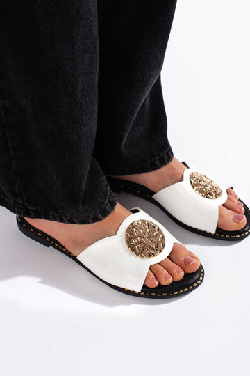 Biele papuče v elegantnom... 2