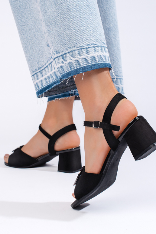 čierne sandále na podpätku Sergio Leone čierne sandále na podpätku Sergio Leone