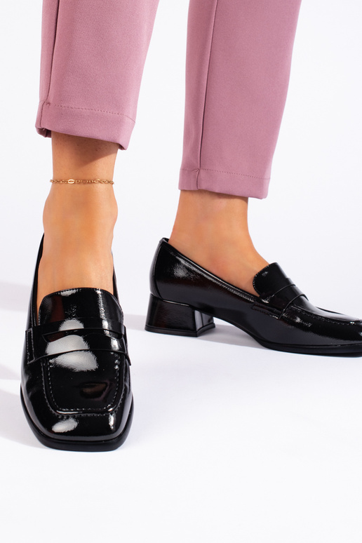 mokasíny s efektom laku v čiernej... mokasíny s efektom laku v čiernej...