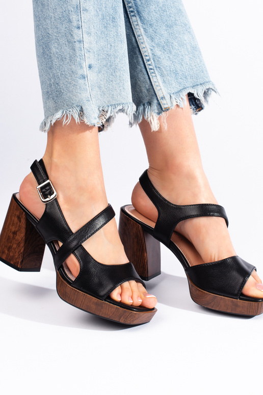 čierne sandále Sergio Leone