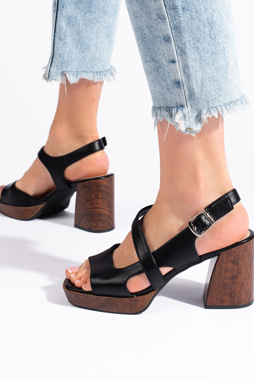 čierne sandále Sergio Leone