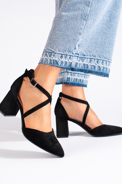 semišové čierne vysoké lodičky od...