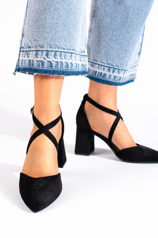 semišové čierne vysoké lodičky od...