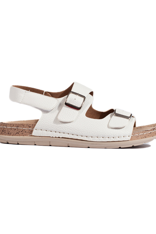biele zapinane sandále
