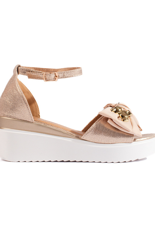 zlaté sandále s mašľou zlaté sandále s mašľou