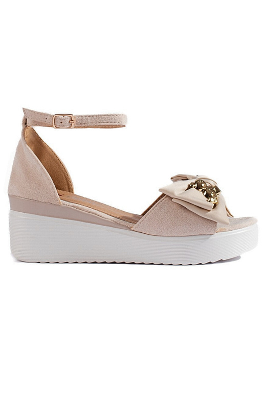 béžový sandál s mašľou