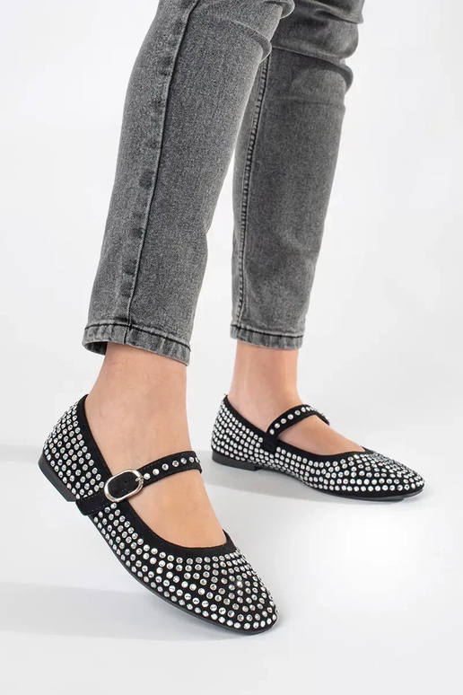 čierna dámske balerínky z ćInietkami čierna dámske balerínky z ćInietkami