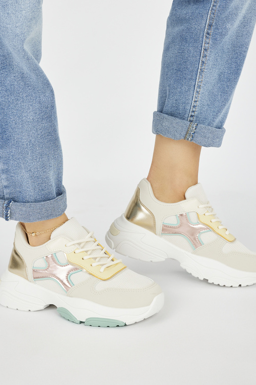 Dámske topánky na voľný čas zlatá Dámske topánky na voľný čas zlatá