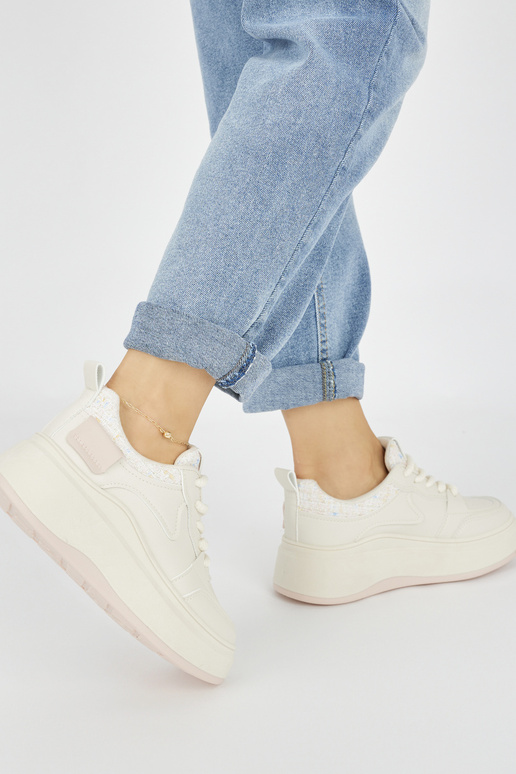 Dámske krémová Tenisky na hrubej... Dámske krémová Tenisky na hrubej...