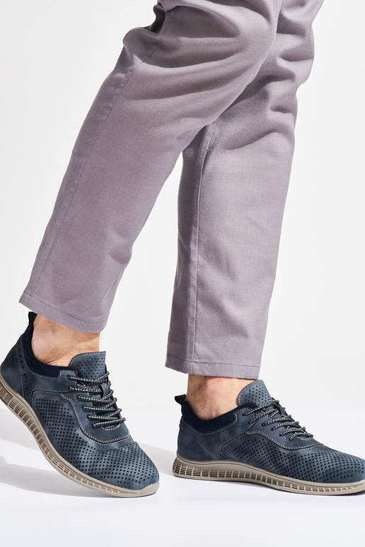 pánske modré členkové čižmy s...