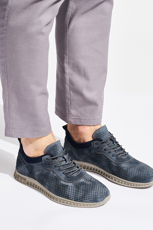 pánske modré členkové čižmy s...