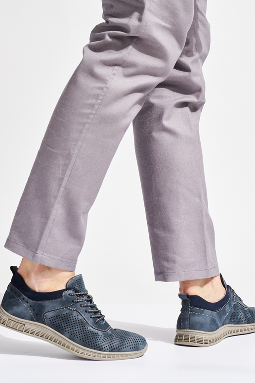 pánske modré členkové čižmy s...