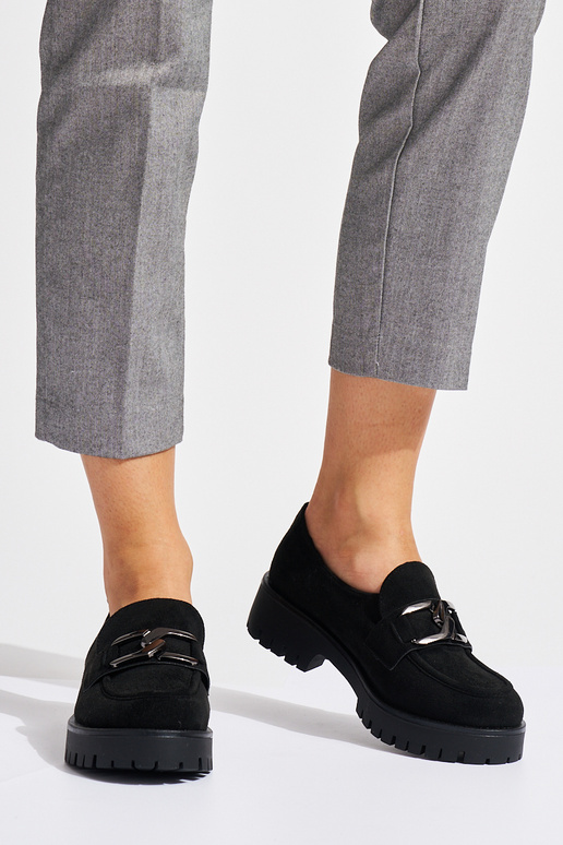 čierne semišové mokasíny pre ženy