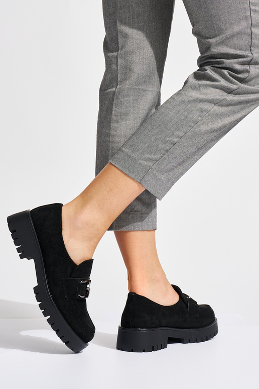 čierne semišové mokasíny pre ženy