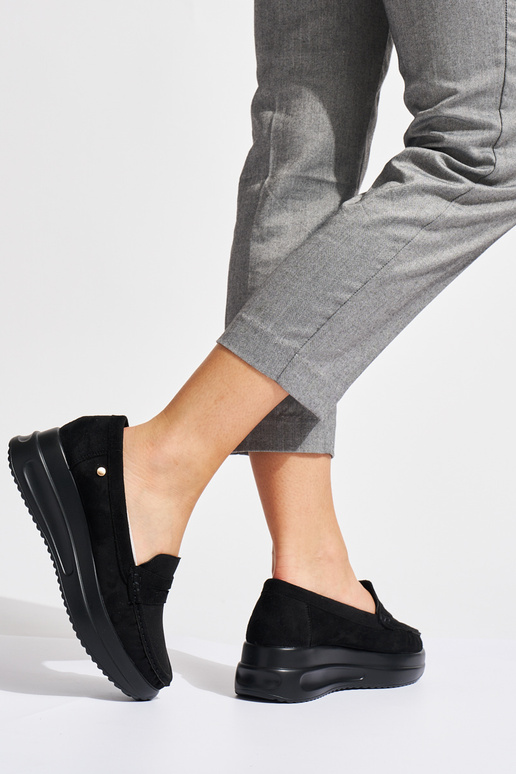 mokasíny v čiernej semišovej farbe s... mokasíny v čiernej semišovej farbe s...