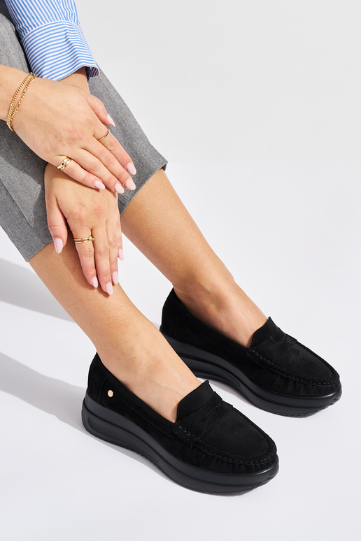 mokasíny v čiernej semišovej farbe s... mokasíny v čiernej semišovej farbe s...