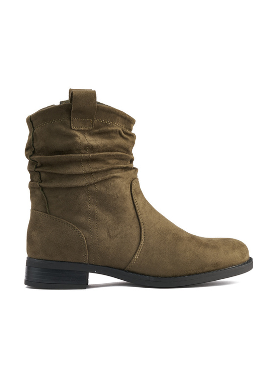 khaki pokrčené semišové čižmy khaki pokrčené semišové čižmy