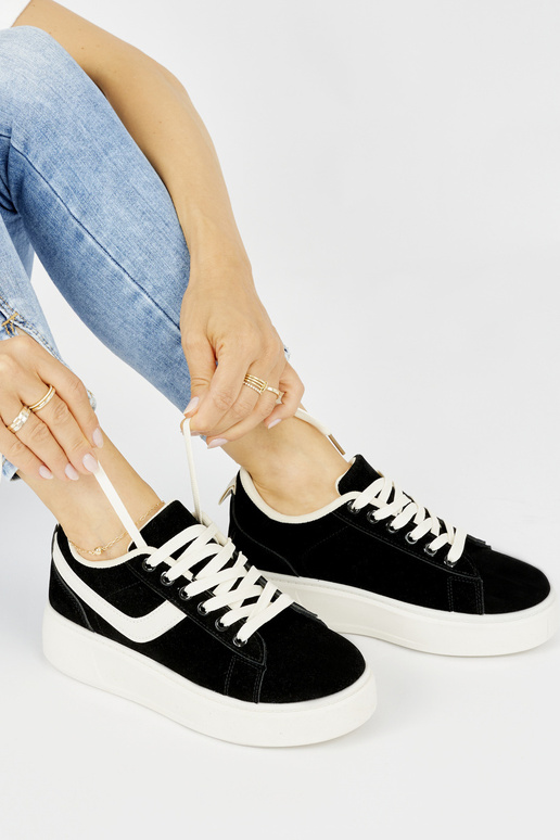 čierne semišové topánky na platforme...