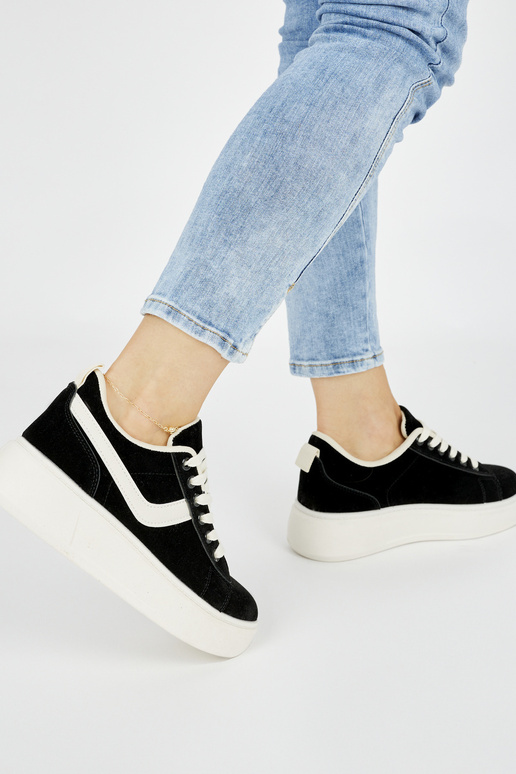 čierne semišové topánky na platforme...