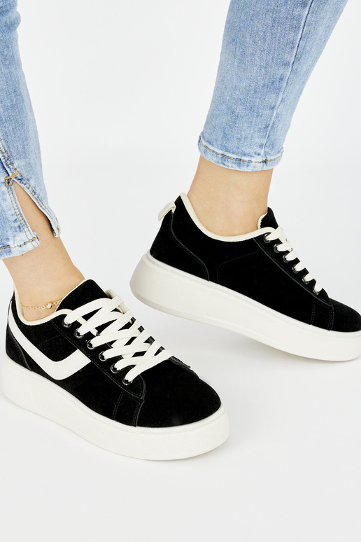 čierne semišové topánky na platforme...