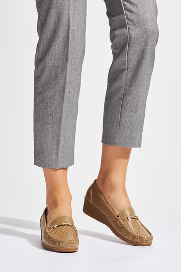 hnedé prelamované mokasíny... 2