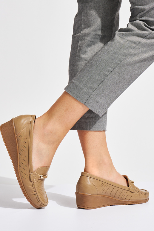 hnedé prelamované mokasíny s nízkym...