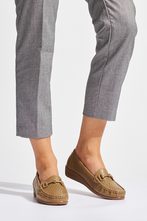 béžová prelamované Dámske mokasíny na... béžová prelamované Dámske mokasíny na...