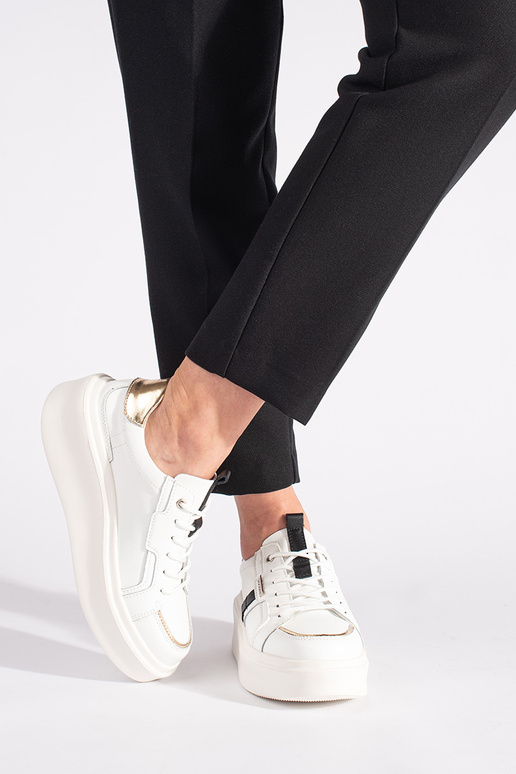 Biele kožené tenisky model topánok s...